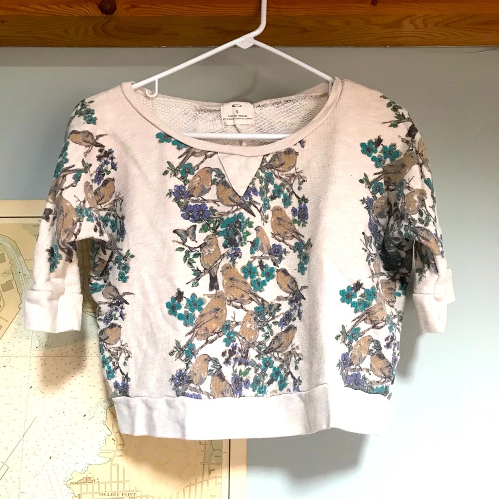 UO Pins & Needles Print Crop Sweatshirt